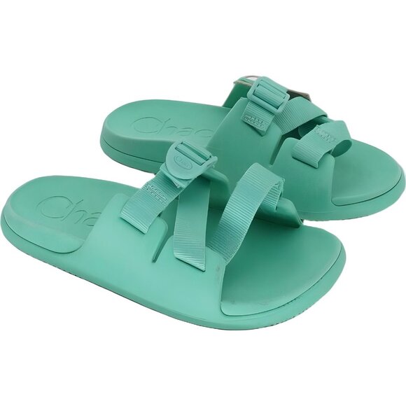 Chaco Chillos Kids Green Slide Sandals Size 3 - Picture 4 of 6
